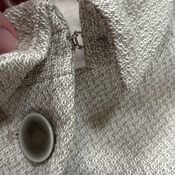 Philippe Adec Textured Blazer Jacket Size 4 Neutral Cotton Hemp Blend - Picture 9 of 10